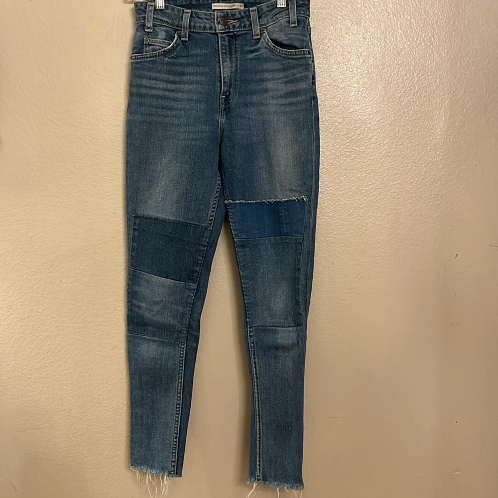 Levi’s Levi Strauss Jeans 721 Vintage High Rise Skinny Patchwork Denim 26